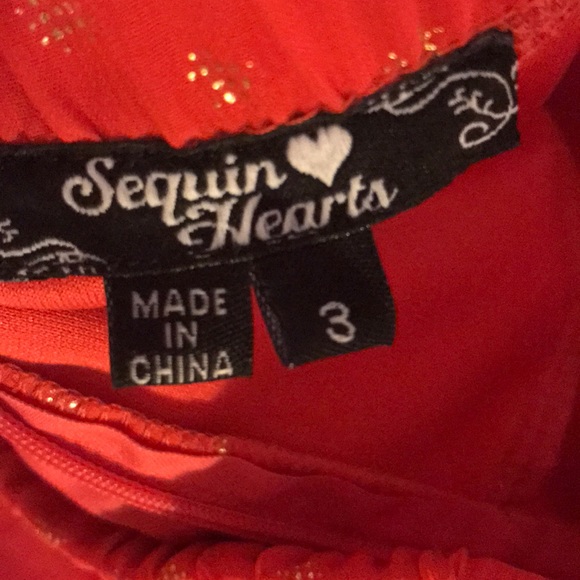 Strapless orange and gold formal dress - Picture 6 of 6